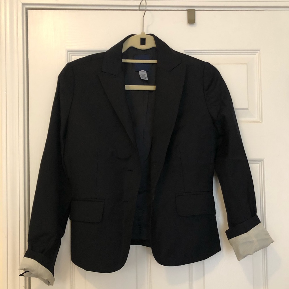 Jcrew black/dark navy blazer size 0 - like new
